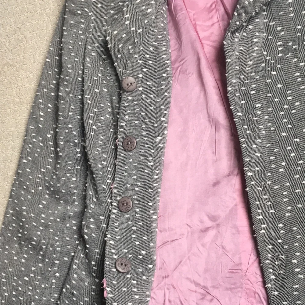 🇨🇦 100% Wool Pencil Skirt & Jacket Set - Size 2 - Gray/White • Made in Canada - Picture 10 of 16